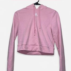 Adidas Women's Pink Cropped Hoodie